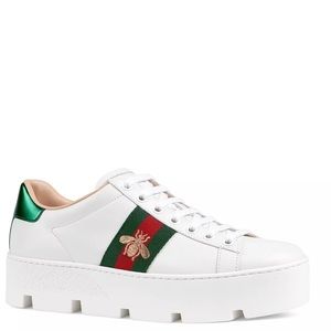 Gucci Ace Embroidered Platform Sneakers